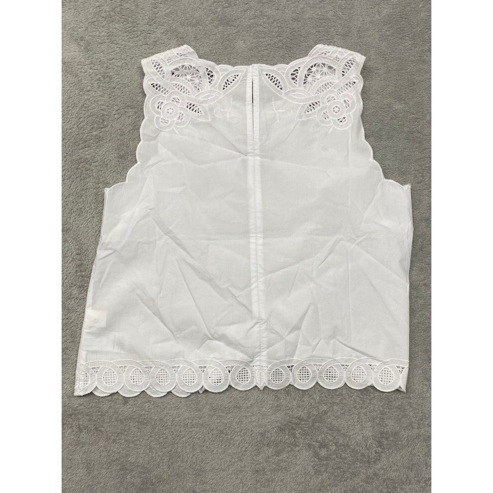 Madewell Top Womens M White Embroidered Shell Poplin Eyelet Cotton NZ526 - Picture 10 of 11